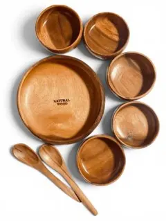 NATURAL WOOD 木製食器 サラダボウル アウトドア キャンプ