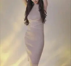 ノースリーブ ニット ワンピース カーキ色