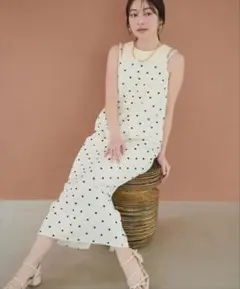 カットジョーゼットナローキャミワンピース