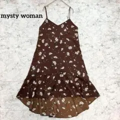 ミスティウーマン 花柄キャミワンピース バックレースアップ フィッシュテール