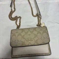 COACHミニ クレア クロスボディ バッグ・シグネチャー キャンバス
