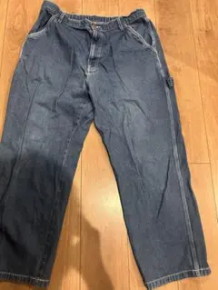 ダークブルー デニムパンツ ウエストゴム