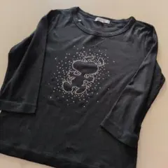 SNOOPY 装飾 ブラック長袖Tシャツ M