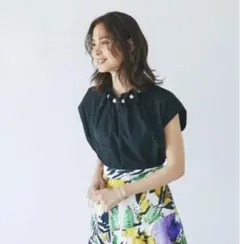 La boutique bonbon ビックパール ブラウス 黒 フリーサイズのサムネイル