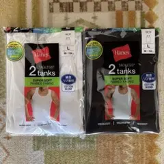 4枚セット　Hanes ヘインズ　タンクトップ　Lサイズ　ホワイト　ブラック