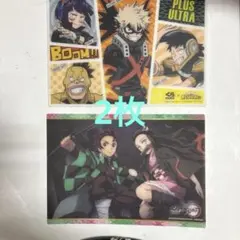 中古下敷き『僕のヒーローアカデミア』・『鬼滅の刃』18×25.5㎝　2枚セット