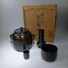 会津漆器 会津塗り 栄治作 黒漆器 重箱 金色扇模様 - メルカリ