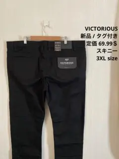 新品　タグ付き　VICTORIOUS ヴィクトリアス　ブラックデニム　スキニー