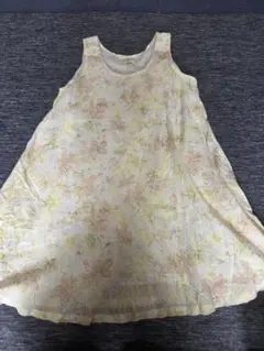 ジェラートピケ　花柄ノースリーブワンピース