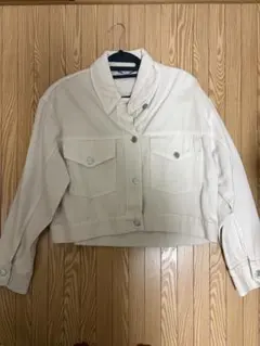 ホワイト クロップドジャケット デニムジャケット ZARA