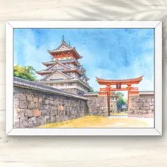アニメ聖地巡礼絵画①鬼滅の刃 額縁25㎝×34㎝ 背景原画 作家直筆サイン
