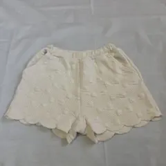 petit mainショートパンツ アイボリー リボン柄　130