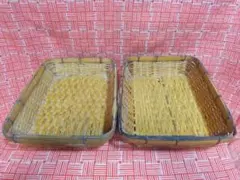 竹籠 昭和レトロ 骨董 インテリア 新聞・雑誌・雑貨入れ 2個