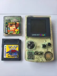 任天堂 ゲームボーイカラー クリア　動作確認済み　ソフト2本