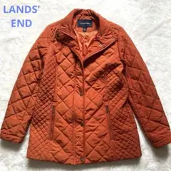 LANDS' END キルティングジャケット オレンジ　サイズ7 はっ水加工