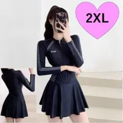 수영복 XXL 피트니스 드레스 롱 슬리브 바디 커버 블랙 스포티 풀
