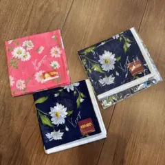 KENZO 花柄ハンカチ 3枚セット