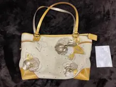 COACHストローチャームトートバッグ/15029