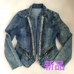 新品❤️y2k デニムジャケット ビジュー装飾　Gジャン　平成ギャル