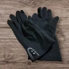 880円　ウール　手袋 黒　リアルレザーワンポイント✨️ 秋冬　暖か防寒通勤通学