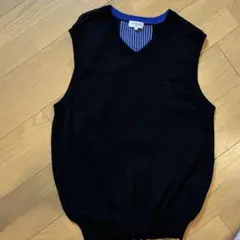 LANVIN SPORT黒 Vネック ニットベスト　ランバン　ゴルフウェア