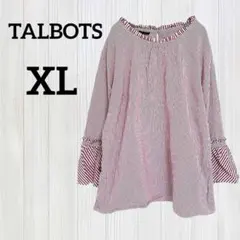 TALBOTS【XL】キャンディスリーブ ブラウス 長袖 ボルドー ストライプのサムネイル