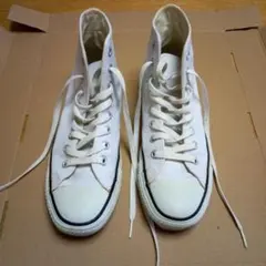 コンバースレザーハイカットスニーカー。ホワイト。　26、5 cm　未使用に近い