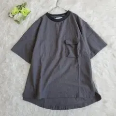 INHERIT インヘリット メンズ 半袖 ポケットTシャツ チャコールグレーM