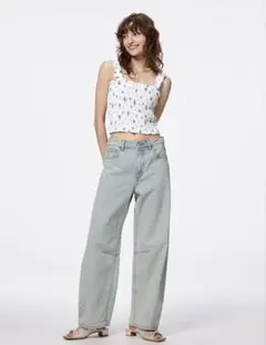 GU バレルレッグジーンズ 62 BLUE 丈標準 Lサイズ