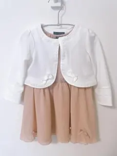 【美品】95サイズ/セレモニーシフォンワンピース/ジャケットセット/ピンク