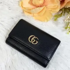 美品✨GUCCI 6連 キーケース GGマーモント ブラック