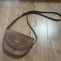 マリクレール　ブラウンレザー　ポシェット　ショルダーバッグ