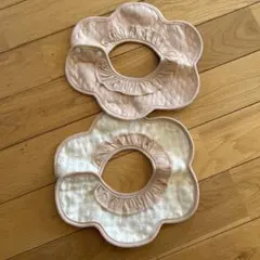 花型スタイ 2枚セット ベージュ クリーム