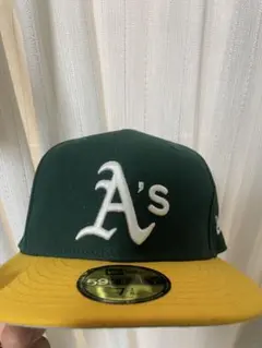 [yellow backs着用]New Era 59 A'sキャップ 7 3/8