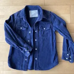 コーデュロイ　シャツ　120 ネイビー　無地　F.O.KIDS