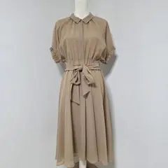 Strawberry Fields 半袖 シアー ワンピース【M】ベージュ