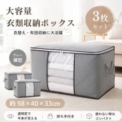 【３セット】衣類収納ケース 大容量 布団収納袋 収納ボックス