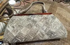 【珍品】ミノムシ（蓑虫）編み込み クラッチバッグ 昭和レトロ