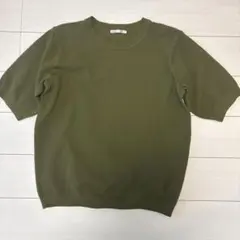 ikka 半袖ニット XL オリーブ