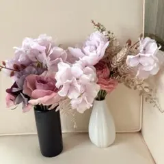ピンク系造花アレンジメント 花束　花瓶