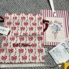 値下げ　Cath Kidston リボン柄ポーチ