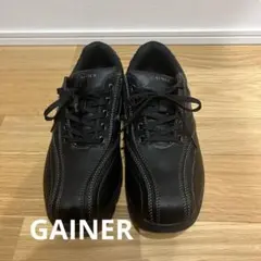 メンズ スニーカー 26.0cm 黒 4E チャック付き GAINER