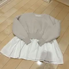 最終値下げ‼️ coca ぺプラムニット　重ね着　ブラウス