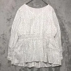GU♡ドットペプラムブラウス ホワイト XL
