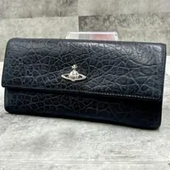 美品 ヴィヴィアンウエストウッド 折り財布 長財布 オーブ デカロゴ 総柄 黒