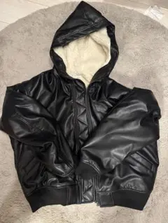 【値下げしました】MOUSSY フェイクレザーボアフーディブルゾン