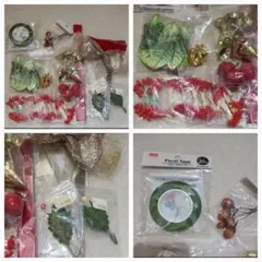 クリスマスリース　オーナメント　ハンドメイド　ゴールド系材料セット