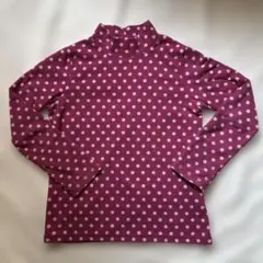 長袖タートルネック水玉カットソー　150　UNIQLO