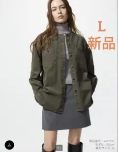 ユニクロ　コーデュロイロングシャツジャケット　L