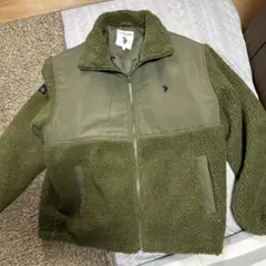 U.S. POLO ASSN. フリースジャケット L オリーブグリーン
